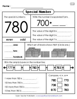 a worksheet with numbers and symbols for students to use in their classroom workbooks