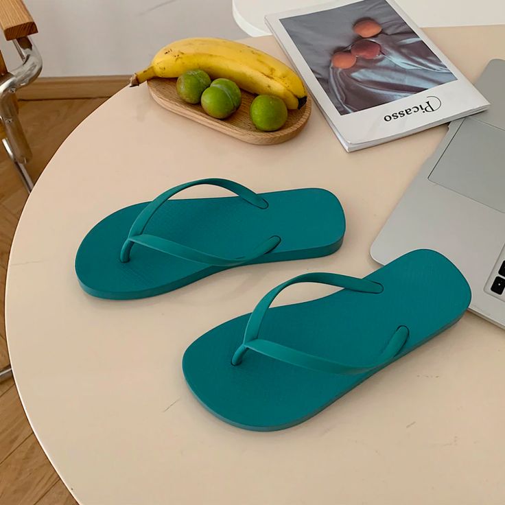 Get summer-ready with our Dana Flip Flops! They are comfortable and come in a variety of colors to match your swimsuit or outfit. Dana Flip Flops are great to use by the beach, pool, in change rooms, around your neighborhood, and for the shower. Features: Pattern Plain Style Casual Occasion Outdoor Heel style Flat Sole material PVC Vamp material PVC COMFORTABLE MATERIAL: The Dana Flip Flops are made of high-density material. These are light, soft, breathable, and waterproof, and their excellent Casual Vacation Flip Flops, Green Casual Flip Flops For Vacation, Casual Green Flip Flops For Vacation, Comfortable Summer Beach Flip Flops, Comfortable Beach Flip Flops For Summer, Blue Flip Flops For Spring, Blue Flip Flops For Spring Swimming, Casual Lightweight Swimwear For Poolside, Comfortable Vacation Flip Flops