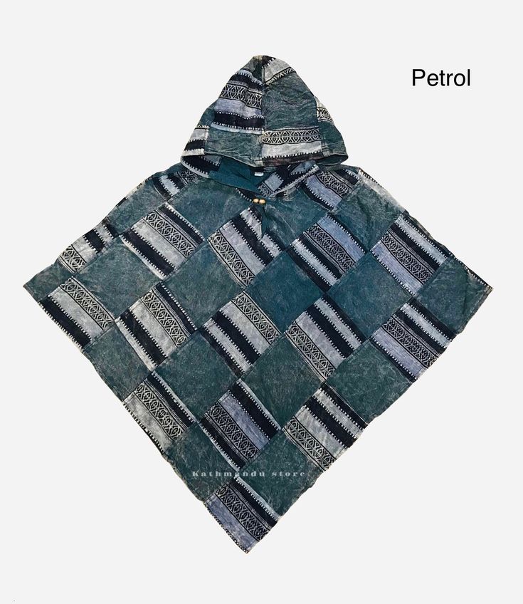 Short stonewashed Patchwork Ponchos have been a stable part of festival life for many years. They offer great fashionable , are very comfortable. Short Patchwork cotton poncho featuring hoodie ,one wooden button and Handmade in Nepal 🇳🇵    Features:- Free size Wooden button  Easy to wear  100% cotton made in Nepal  Hand wash only  Measurement (Approx) Wide - 98cm, Length- 83cm (long) Hand wash only Feedback: If for any reason you are not satisfied with your purchase please contact me before leaving negative or neutral feedback - I will do my best to rectify the situation. Thanks  Achi Australia Casual Cotton Hooded Poncho, Casual Hooded Cotton Poncho, Oversized Hooded Cotton Poncho, Casual Cotton Poncho For Winter, Hooded Cotton Poncho For Festival, One Size Cotton Poncho For Festival, Casual Cotton Poncho For Festivals, Patchwork Poncho, Mens Nails