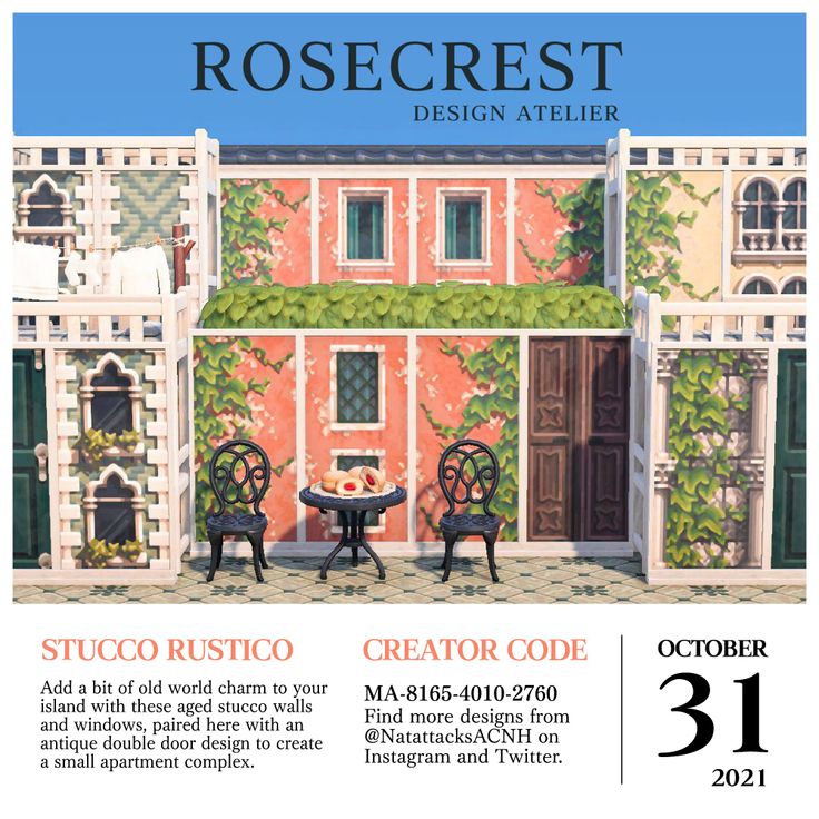 an advertisement for the rosecrest design atelier