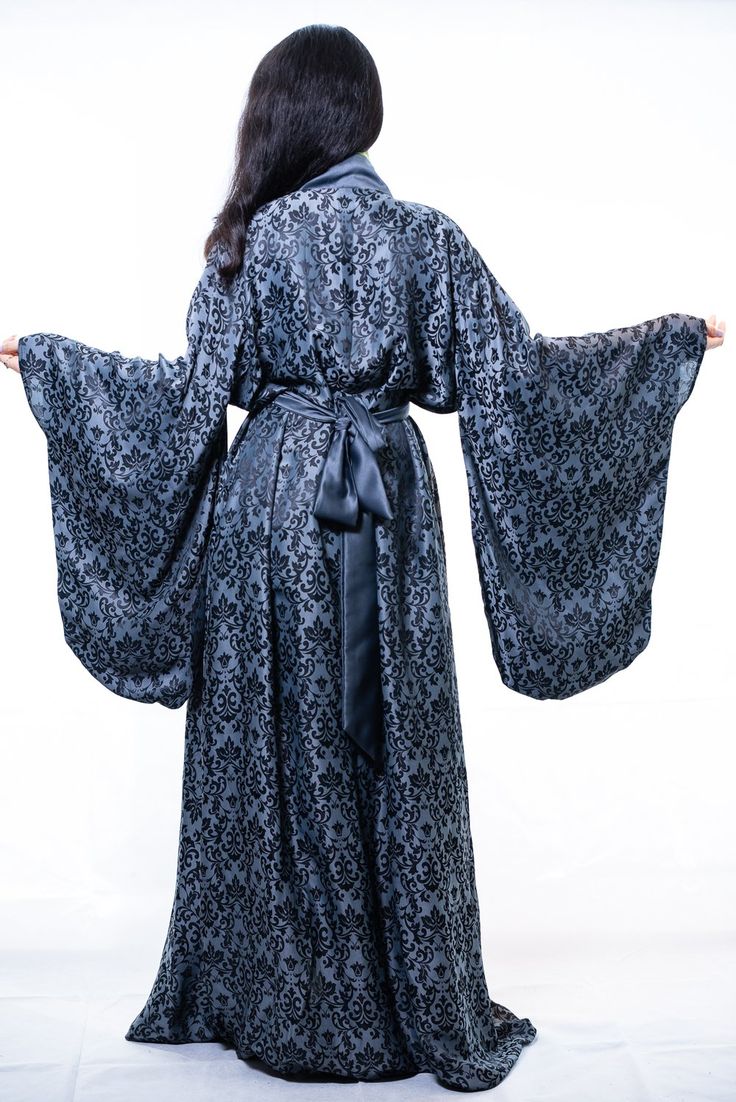 silk-long-robe Fitted Wrap Kimono For Party, Long Robe Nightgowns, Copper Dress, Silk Dressing Gown, Silk Nightgown, Silk Kimono Robe, Long Gown Dress, Dressing Gown Robe, Silk Robe