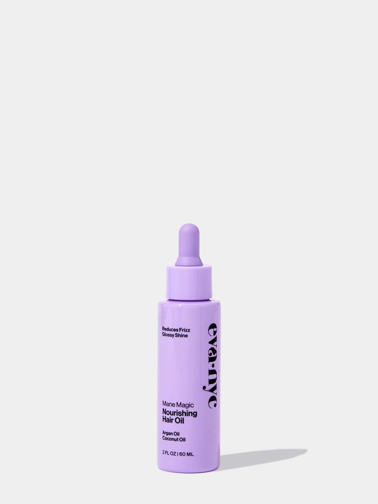 Clinically proven to reduce frizz. I control frizz for smooth, glossy hair with a healthy look and feel. My formula instantly absorbs into hair without weighing it down for strands that are good to glow! I am dermatologist tested and safe for skin too. Purple Hair Streaks, Frizzy Hair Remedies, Mane Magic, Dream Products, Healthy Look, Eva Nyc, Split Dyed Hair, Volume Curls, Low Porosity Hair Products