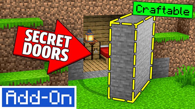 the secret doors in rob - on's minecraft adventure are open and there is an arrow pointing to it