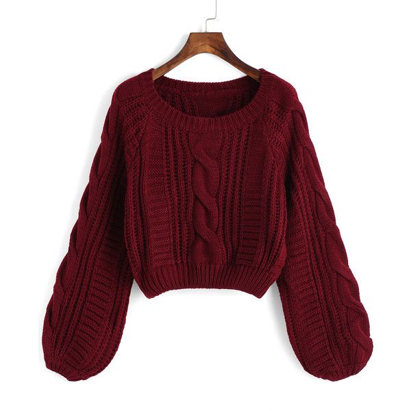 Round Neck Crop Maroon Sweater ($21) ❤ liked on Polyvore featuring tops, sweaters, red, red cable knit sweater, crop top, pullover sweater, loose crop top and maroon sweater Maroon Clothes, Maroon Crochet, Red Cable Knit Sweater, Cropped Cable Knit Sweater, Maroon Sweatshirt, Sweater Cropped, Acrylic Sweater, Red Pullover, Cropped Pullover