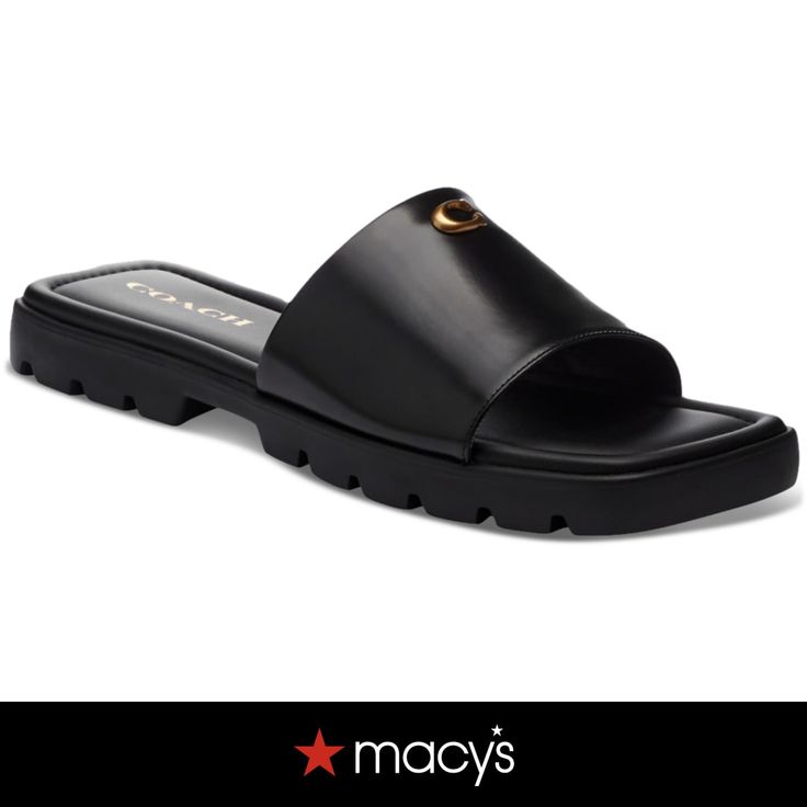 in stock Lug Sole, Black Sandals, Flat Sandals, Florence, Black Leather, Buy Online, Slip On, Sandals, Leather