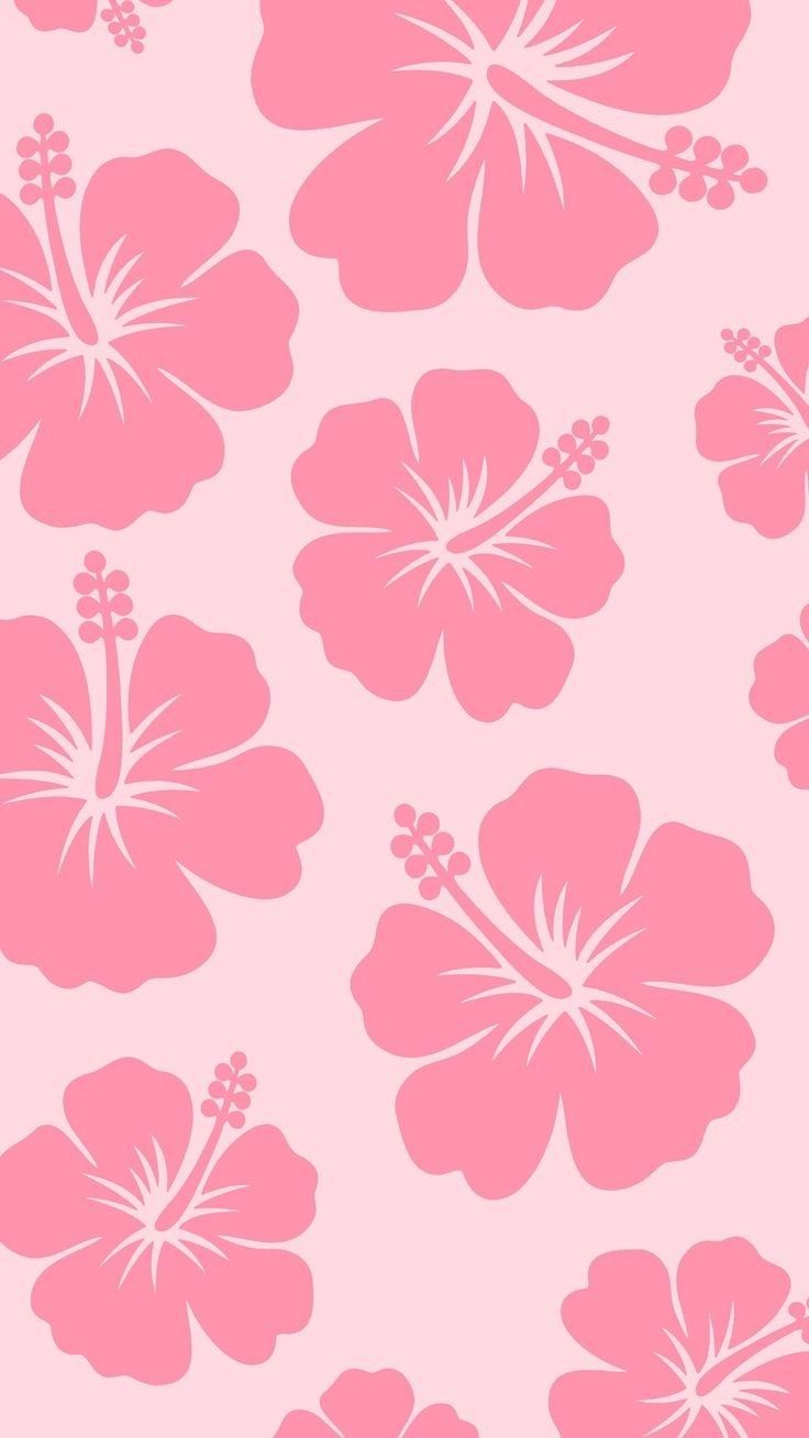 a pink flower wallpaper with white and pink flowers on the bottom half of it