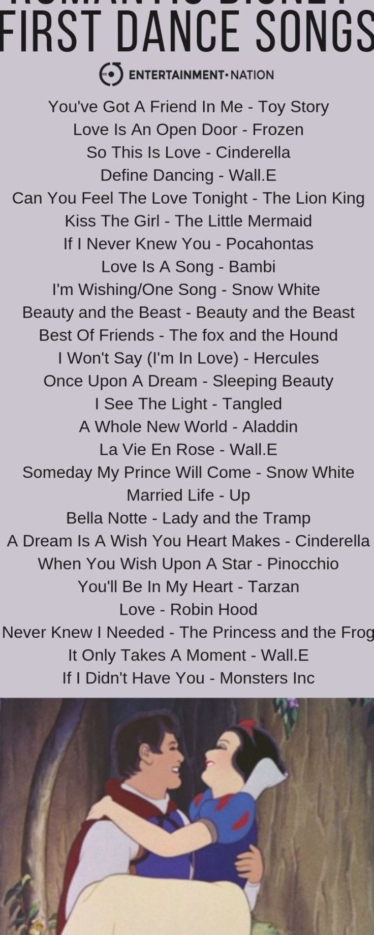 the first dance song for snow white and prince from disney's animated film,