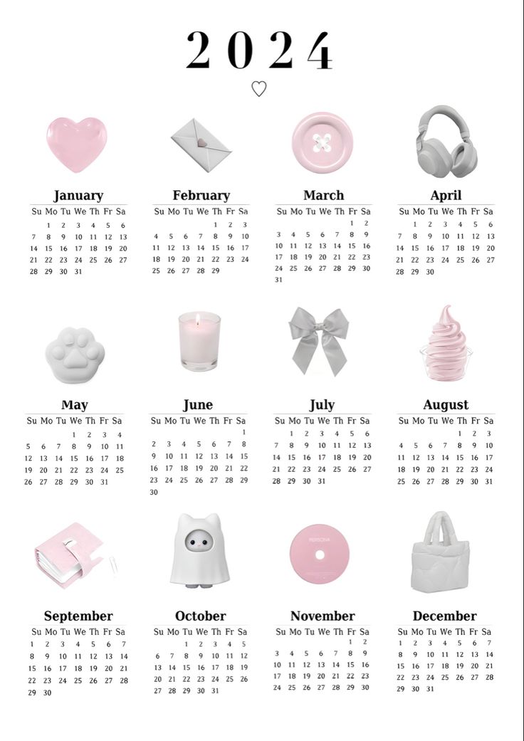 a calendar with different items on it for the year 2011 and 2012, including cupcakes