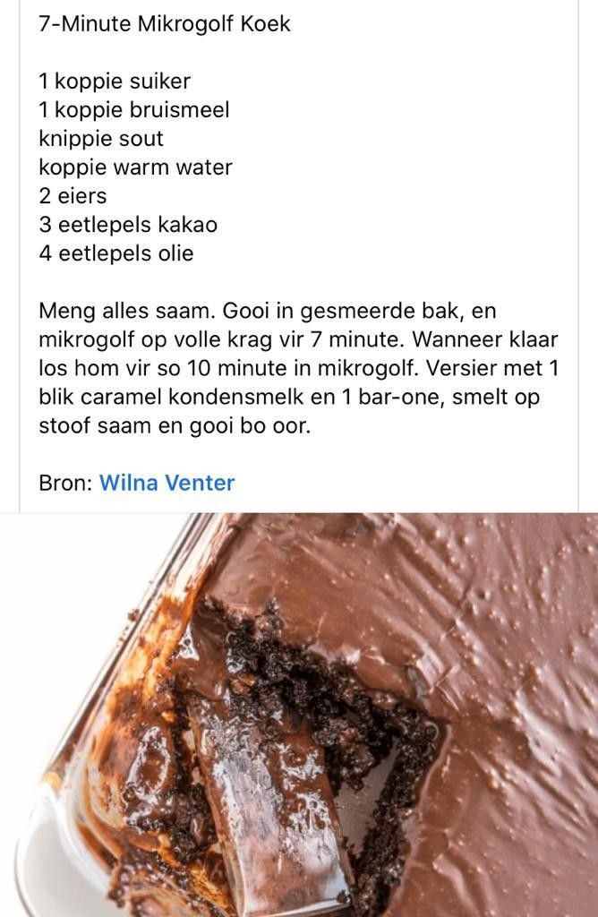 the recipe for chocolate cake is shown in two separate pictures, one with frosting and one with brownies