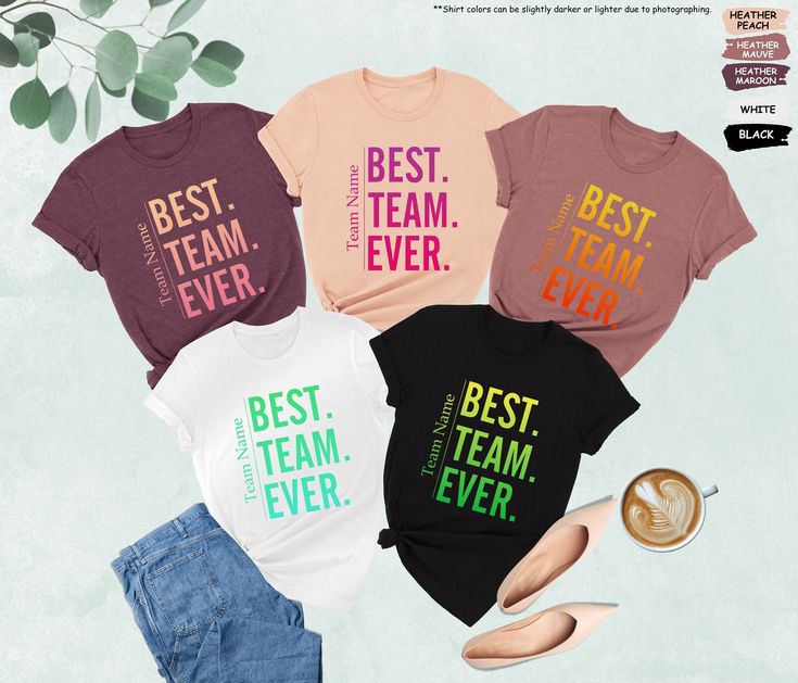 Custom Best Team Ever Shirts, Custom Team Shirt, Best Team Ever Shirt, Coworker Gift, Personalized Team Gifts,Teammate Shirt,Team Name Shirt Hello there! Prior to placing your order, please ensure that you've thoroughly read and understood all the details provided and checked all pictures on the listing for sizing information. The personalization box is exclusively reserved for specifying design preferences, in line with the images provided. Unfortunately, we're unable to accommodate customizations unless they've been requested before ordering. All our designs are DTF prints, utilizing a process known as Direct to Film, which transfers prints onto fabric using a heat-press mechanism. **it is NOT screen print. Here's how to place your order: 1. Review all the provided information carefully. Best Team Ever, Custom Team Shirts, Team Shirt, Team Name, Team Gifts, Team Shirts, Team Names, Hello There, Gifts For Coworkers