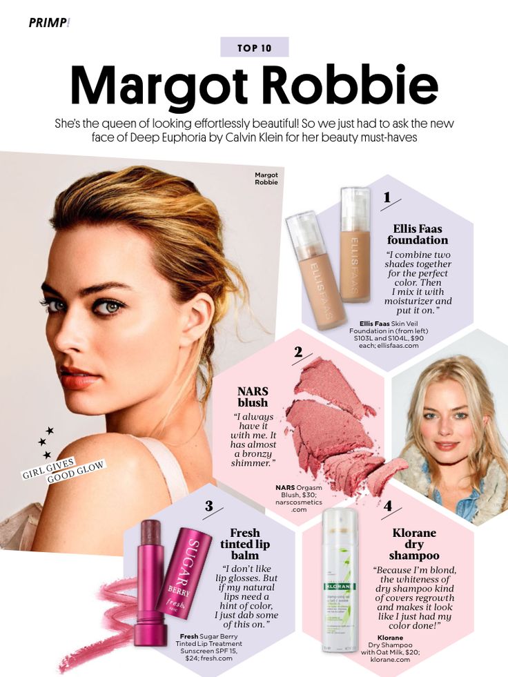 an advertisement for the new makeup brand, margot robbie