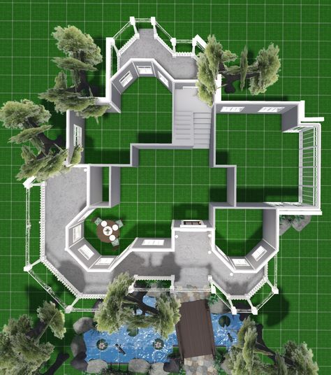 Roof For Bloxburg, Bloxburg Theatre Layout, Bloxburg Business Idea, Bloxburg House Outlay, Bloxburg Outdoor House Ideas, Simple Modern Bloxburg House, Bloxburg Colonial House Layout, Bloxburg Rp Ideas List, Bloxburg Image Id Codes Aesthetic