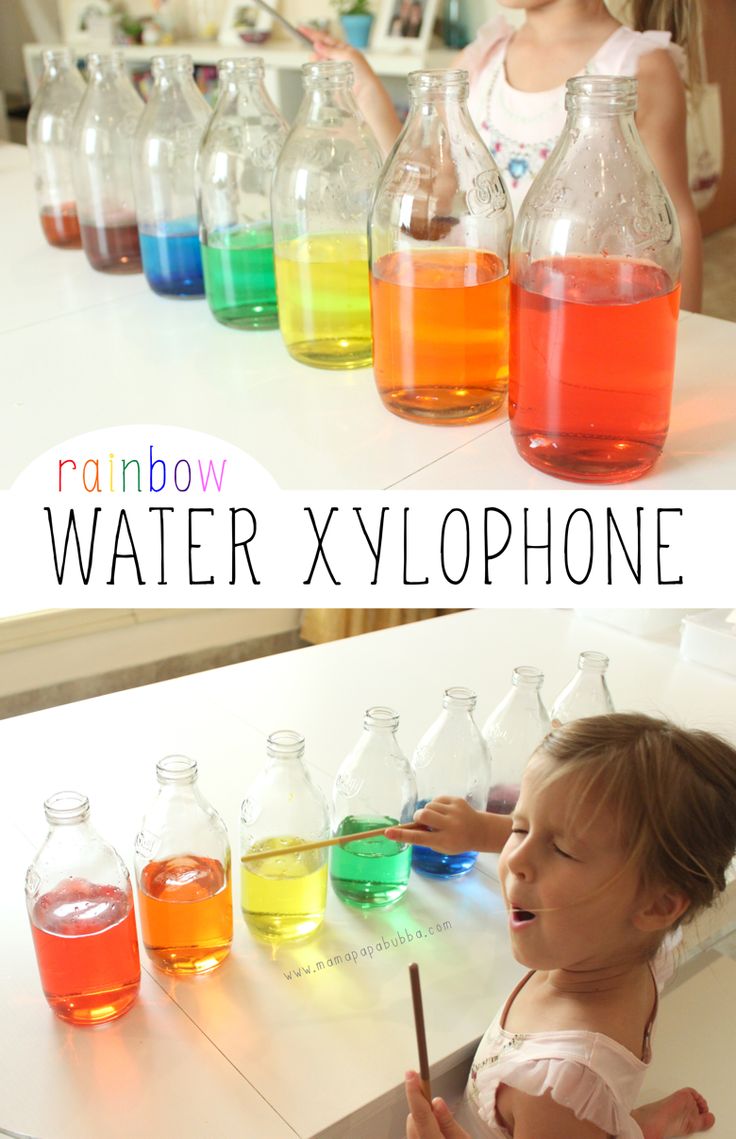 Water Xylophone, Sound Science, Rainbow Activities, Music Camp, Homeschool Music, Rainbow Water, Classroom Idea, Music Week, Preschool Music