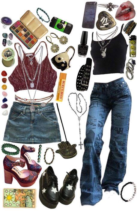 Hippie And Grunge Girlfriends Outfit | ShopLook 90s Boho Grunge, Hippe Grunge Outfit, Soft Grunge Aesthetic Outfits Summer, Alt Hippie Aesthetic Outfits, Dark Artsy Aesthetic Clothes, Beach Grunge Outfits, Soft Hippie Outfits, Hippie Punk Outfits, Hippy Grunge Outfits