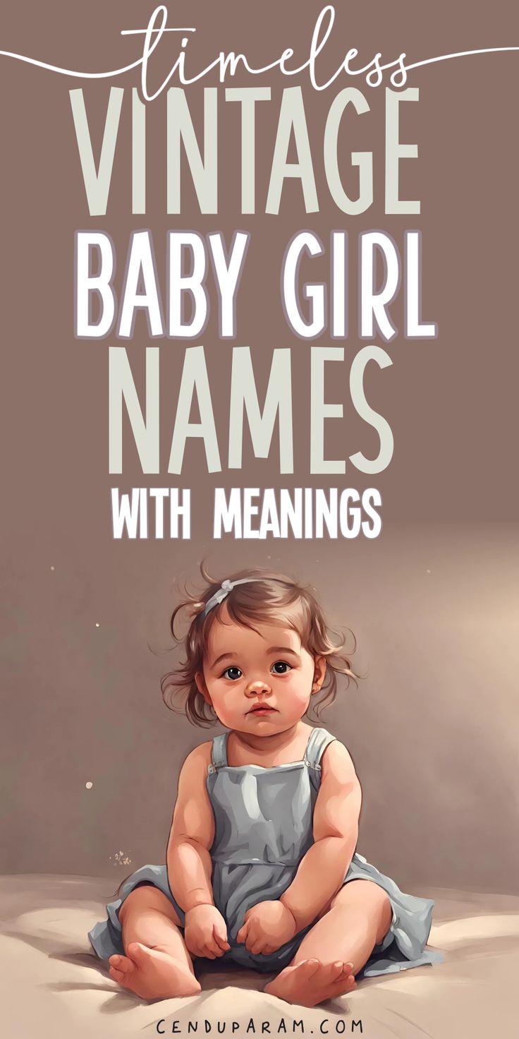 adorable baby girl in blue dress and title timeless vintage baby girl names with meanings Southern Vintage Aesthetic, Old Baby Names Vintage, O Girl Names, Unique Baby Girl Names List, Classy Baby Names, Old Time Names, G Girl Names