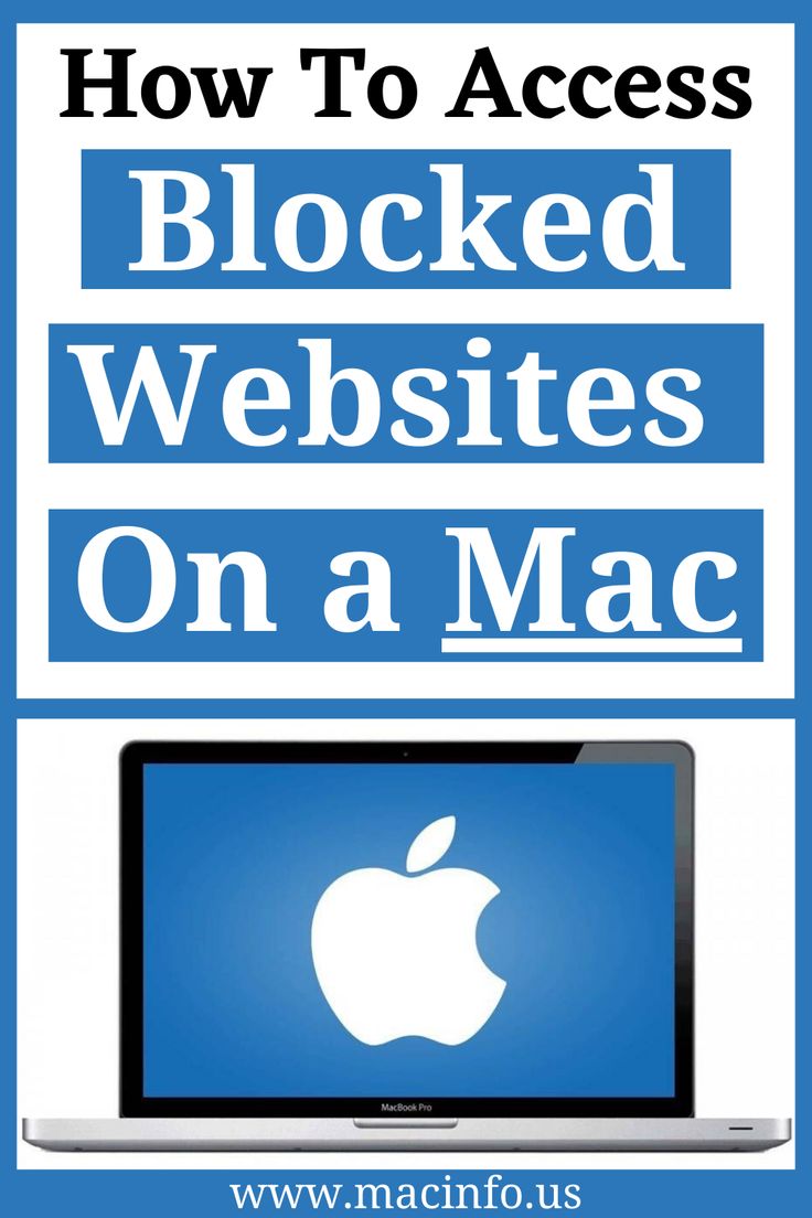 an apple computer with the words how to access blocked website on a mac in blue