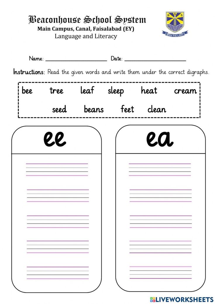 an english worksheet with the words ee and e on it, which are also in