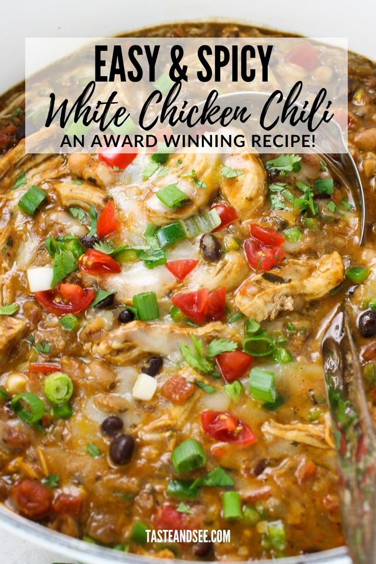 an easy and spicy white chicken chili recipe