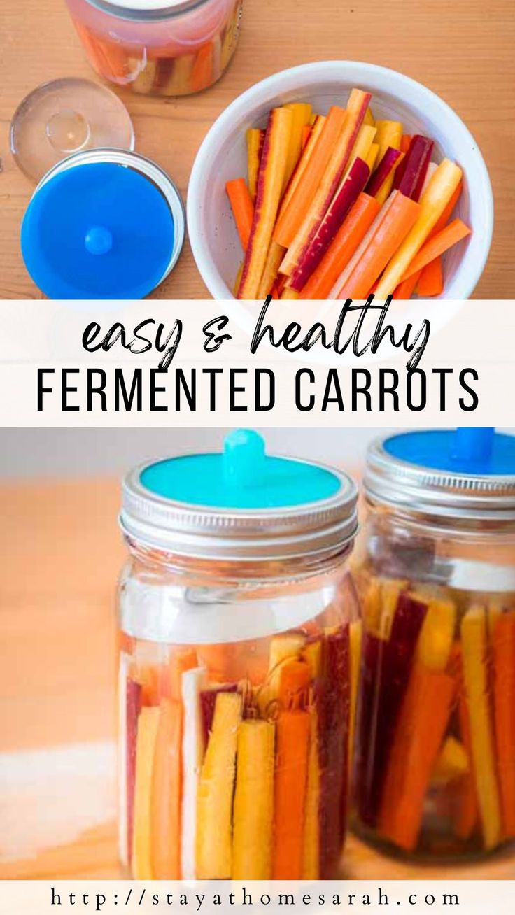 jars filled with carrots and beets on top of a wooden table