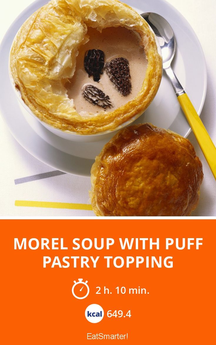 an advertisement for a pastry shop with puff pastry toppings in the bowl and spoon next to it