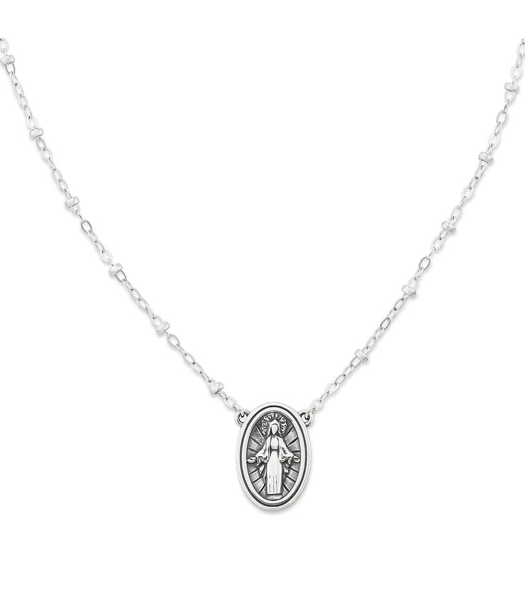 From James Avery, the Virgin Mary Necklace features: Standing in a traditional pose of reverence, the image of Mary is artfully detailed and makes a meaningful proclamation of faith and devotion. This James Avery necklace is available in sterling silver or 14K gold and pairs beautifully with other pieces in the Virgin Mary Collection.Sterling silverAvailable in lengths of 16", 18" and 20"Lobster clasp closureMade in USA. James Avery Necklace, James Avery Charm, James Avery Rings, James Avery Charms, Mary Necklace, Virgin Mary Necklace, Images Of Mary, Wishlist 2024, The Virgin Mary