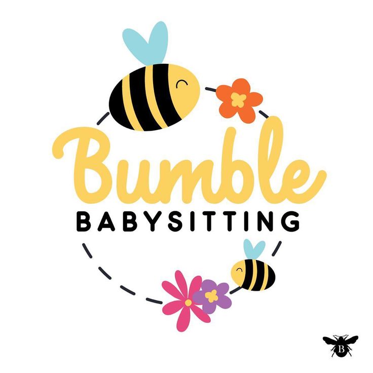 the bumble babysiting logo with two bees and flowers