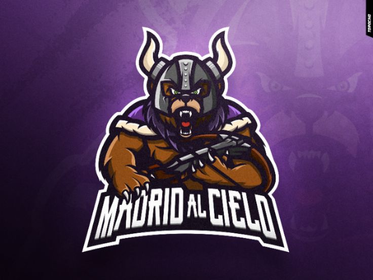 MADRID AL CIELO by Topocho DG on Dribbble Viking Mascot, Bear Mascot, Cartoon Logo, Mascot Logo, Mascot Design, Logo Illustration, Sports Logo, Logo Inspiration, Cartoon Characters