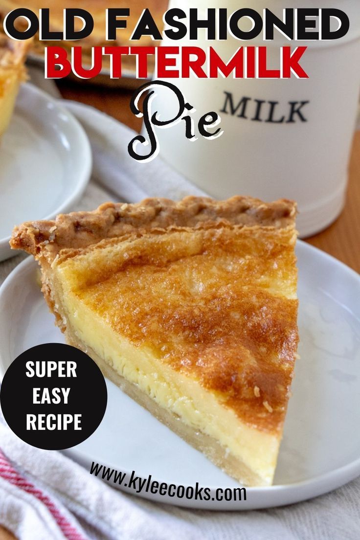 a slice of buttermilk pie on a white plate