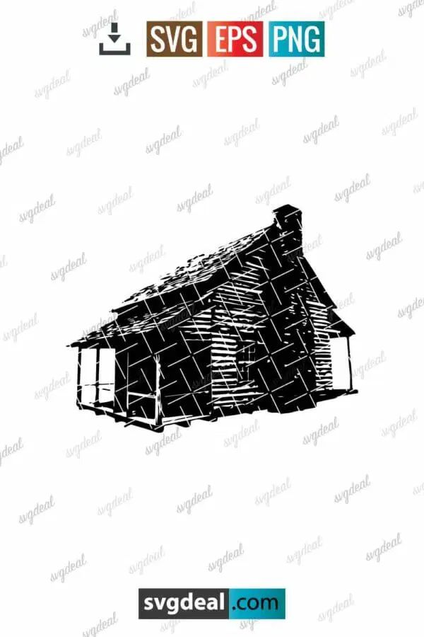 a black and white drawing of a house with the words svge epspng