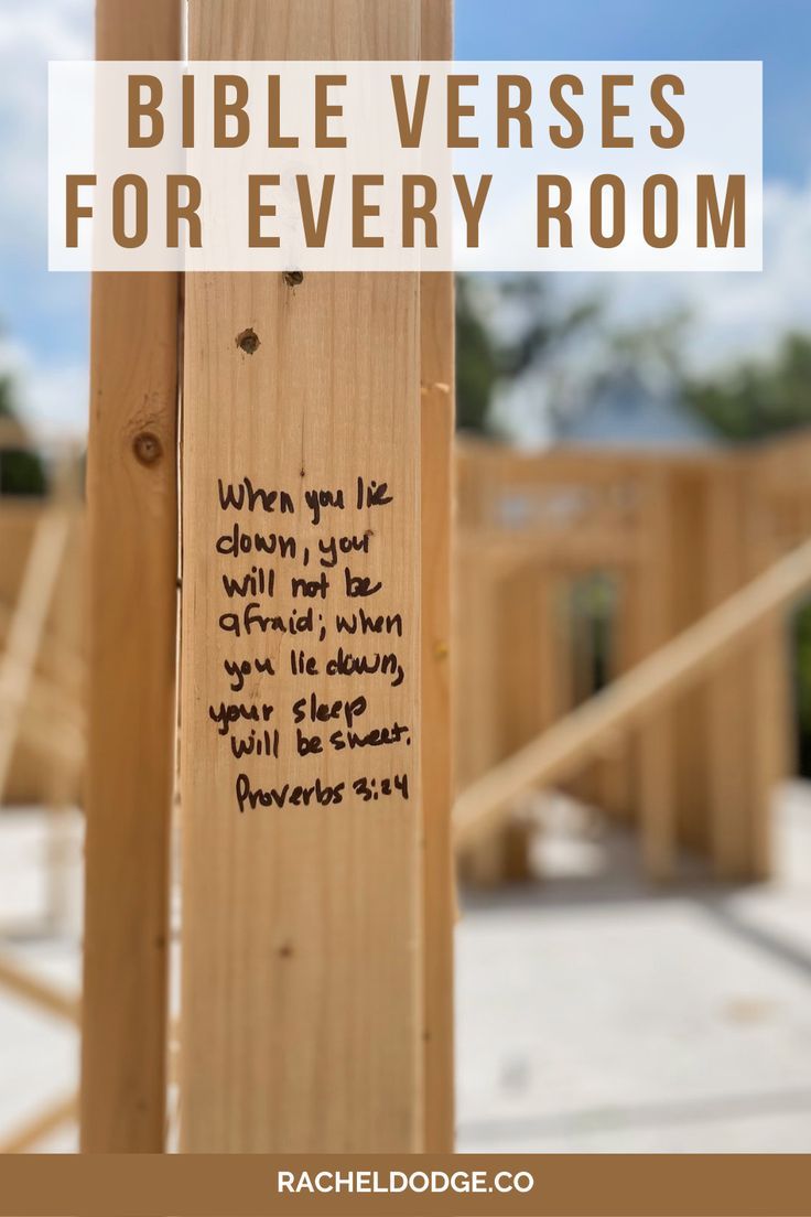 a wooden cross with the words bible verses for every room written on it