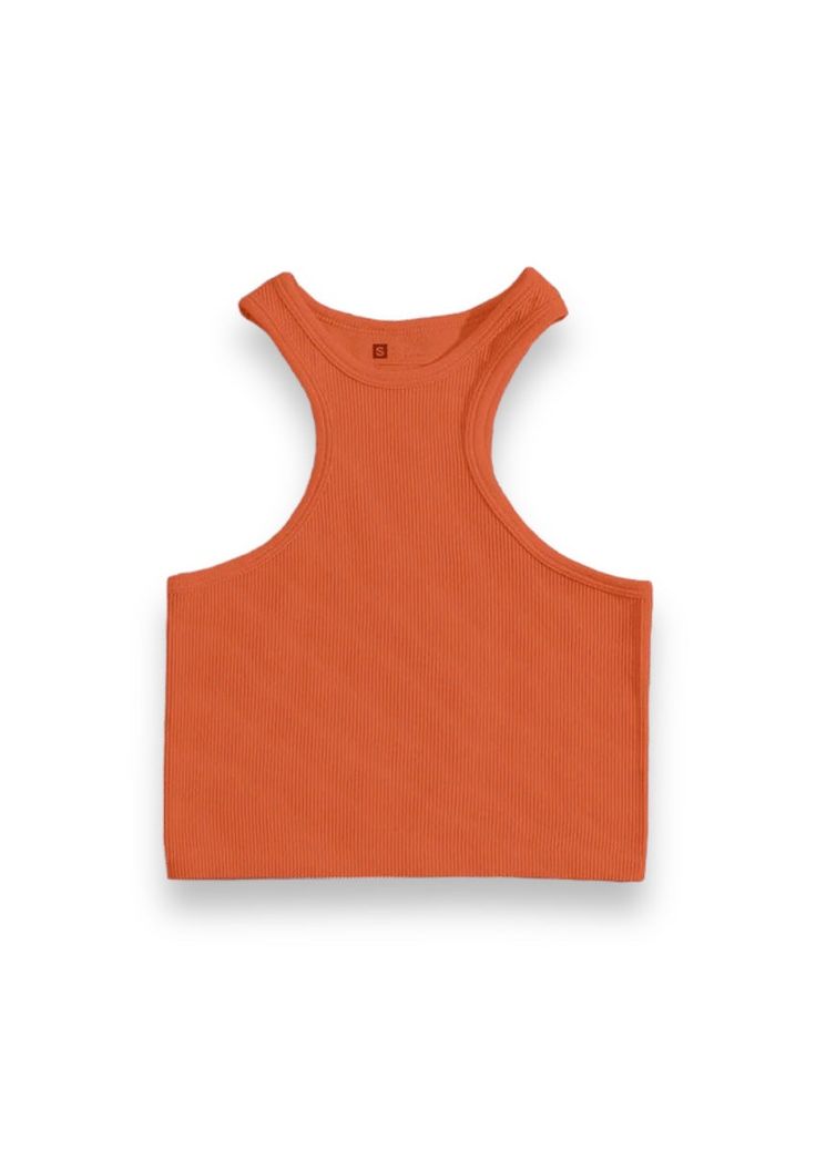 Crop Tank Tops Orange / S Navy Tops, Cropped Tank Top, Crop Tank, Neon Green, Women Crop, Orange Black, Blue Brown, Pink White, Active Wear