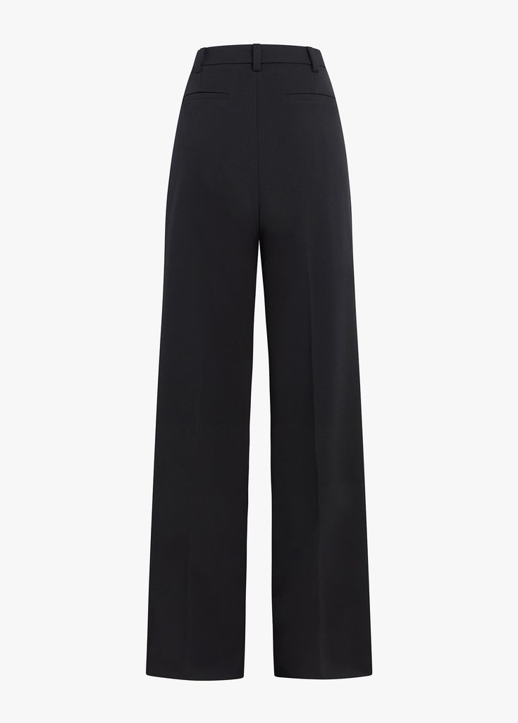 The Low Favorite Pant is our best-selling mid-rise trouser (formerly The Agnes Pant), cast in a structured Italian suiting fabric. With a fluid wide-leg silhouette and front pleats, these classic black pants are a true wardrobe essential.63% Polyester, 32% Rayon, 5% SpandexCare Instructions:Machine wash cold gentle cycleLine dryDry CleanGaby is 5'9" wearing size 2Rise: 11 1/4"Leg Opening: 21"Inseam: 34" Video: Misia is 5' 10" wearing a size 14 Lauren is 5’10” a size 6 Chic Black Wide Leg Pants With Pressed Crease, Black Wide Leg Pants With Straight Hem For Office, Sleek Wide Leg Pants For Evening, Sleek Wide Leg Evening Pants, Elegant Wide Leg Pantsuit With Pressed Crease, Chic Evening Bottoms With Straight Hem, Formal Wide Leg Pants With Pressed Crease, Evening Wide Leg Pants With Pressed Crease, Elegant Wide Leg Pants With Pressed Crease For Evening