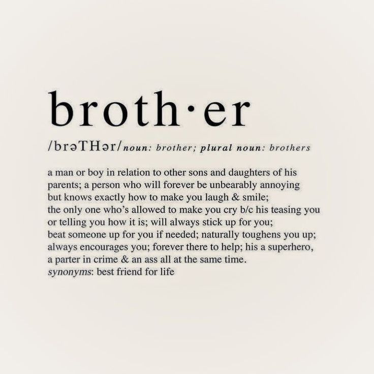 the words brother written in black and white on a white background with text below it