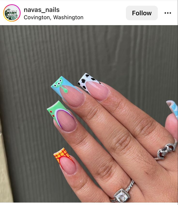 Pixar Nails, Monster Inc Nails, Nerdy Nails, Toy Story Nails, Moms Nails, Disneyland Nails, Concert Nails, Disney Inspired Nails, Disney Acrylic Nails