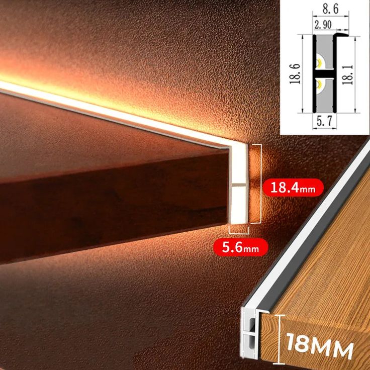 a close up of a light on a wall with measurements for the length and width