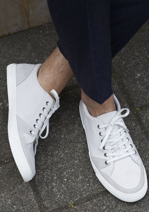 We're loving these white soft suede sneakers | Banana Republic Urban Suede High-top Sneakers With Cushioned Footbed, Modern Suede Sneakers With Vibram Sole, Urban High-top Suede Sneakers With Cushioned Footbed, White Sole Suede Lace-up Walking Shoes, Gray Suede Sneakers With Contrast Sole, Gray Leather Athleisure Sneakers, Custom Lace-up Suede Sneakers With Cushioned Footbed, Suede High-top Sneakers With Cushioned Footbed And White Sole, White Suede Sneakers With Vibram Sole