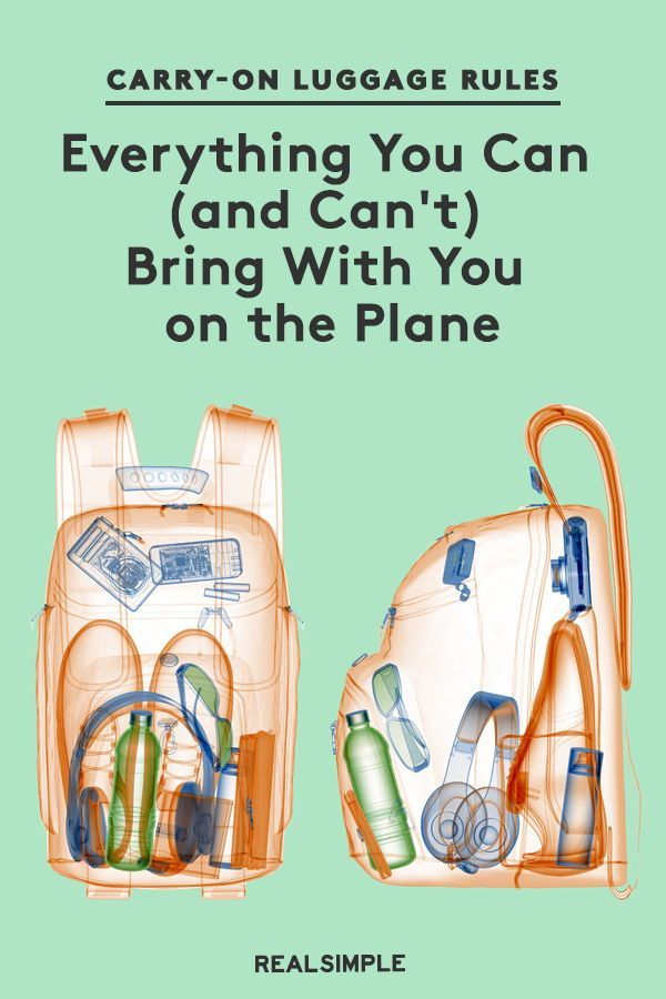 two backpacks with the words carry - on luggage rules what you can and can't bring on the plane