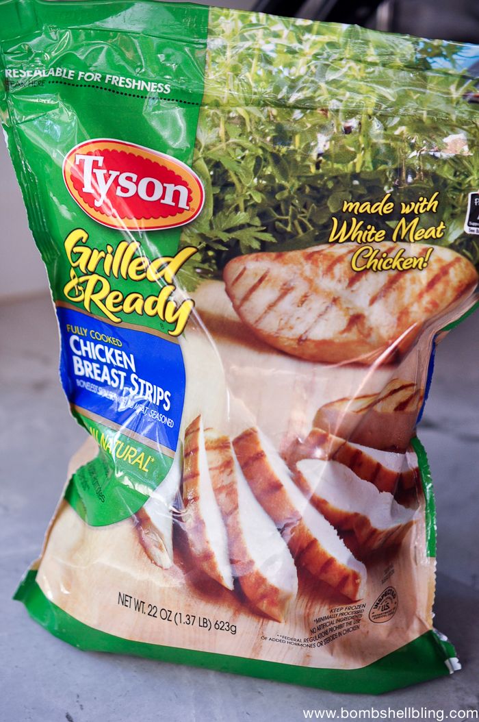 a bag of grilled meat sitting on top of a counter