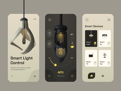 the smart light control is shown in three different stages