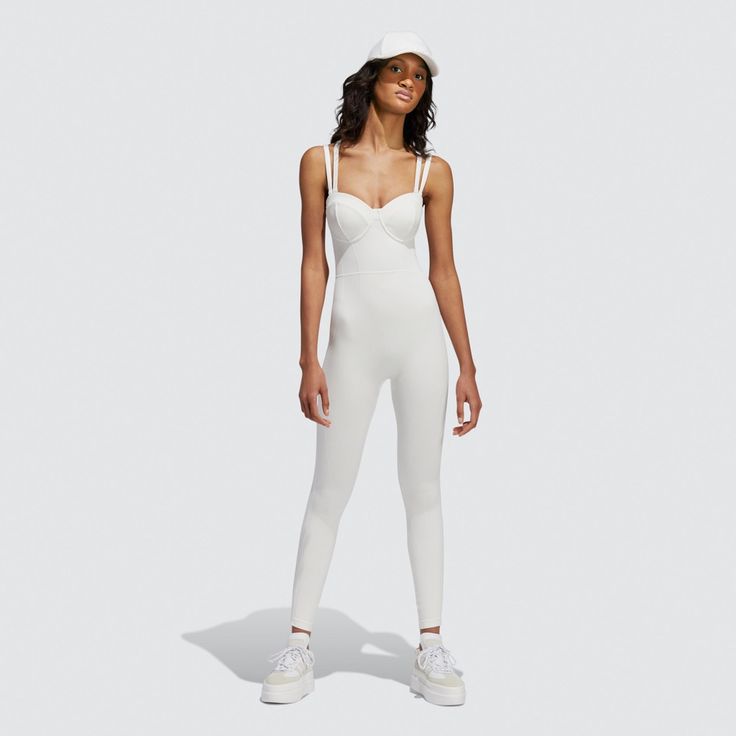 Description Adidas X Ivy Park Returns With A Winter Chic Performance Collection That Includes This Adidas Ivy Park Cat Suit. The Flexible, Circular Knit Design Follows The Natural Curve Of The Body And Comes Equipped With Adjustable Double Straps - Adidas Ivy Park Cat Suit Core White - Adjustable Double Straps - Padded Cups - "Ivy" On One Leg, "Park" On The Other - Adidas Badge Of Sport At Centre Back - Seamless - 45% Polyester, 43% Nylon, 12% Elastane Seamless - Order Your Usual Women’s Size Fo White Fitted Bodysuit For Sports, White High Stretch Jumpsuits And Rompers For Loungewear, White High-stretch Jumpsuits And Rompers For Loungewear, Sporty High Stretch White Jumpsuits And Rompers, Sporty High-stretch White Jumpsuit/romper, Sporty White High-stretch Jumpsuits And Rompers, Sporty High-stretch White Jumpsuits And Rompers, Sporty Fitted Jumpsuits For Summer, Sporty Fitted Jumpsuits And Rompers For Summer