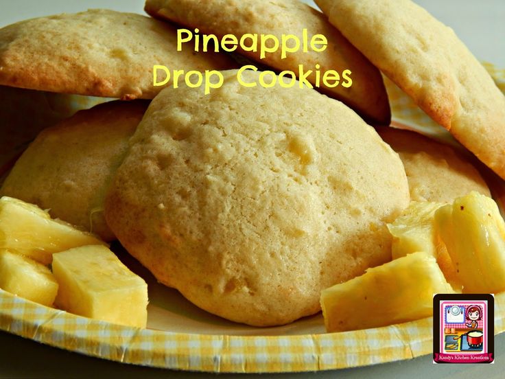 pineapple drop cookies on a paper plate