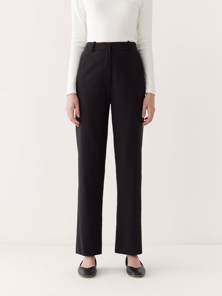 The Jane Straight Fit High Rise Pant in Black – Frank And Oak USA