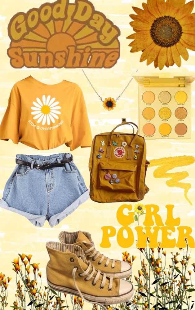 Retro Halloween Outfit, Suncore Aesthetic Outfits, Sunshine Outfit Aesthetic, Mustard Yellow Outfit Aesthetic, Summercore Outfits, Honeycore Outfits, Yellow Outfits Aesthetic, Honeycore Aesthetic Outfits, Yellow Aesthetic Outfit