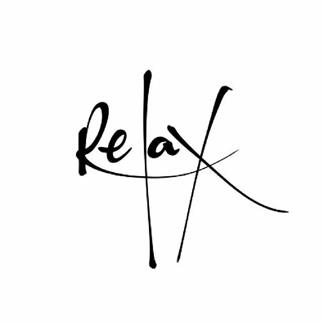 the word relax written in cursive ink