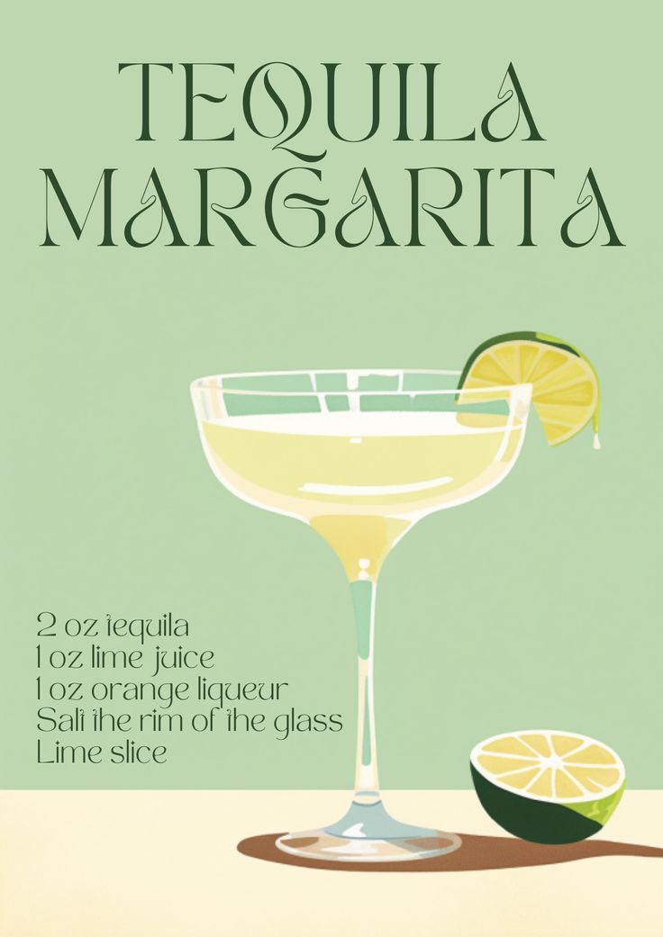 Drink Wall Prints, Margarita Wall Art, Cocktail Poster Design Graphics, Cocktail Glasses Aesthetic, Margarita Cocktail Aesthetic, Aesthetic Pictures Colorful, Drink Poster Design Ideas, Tequila Illustration, New Year Cocktails