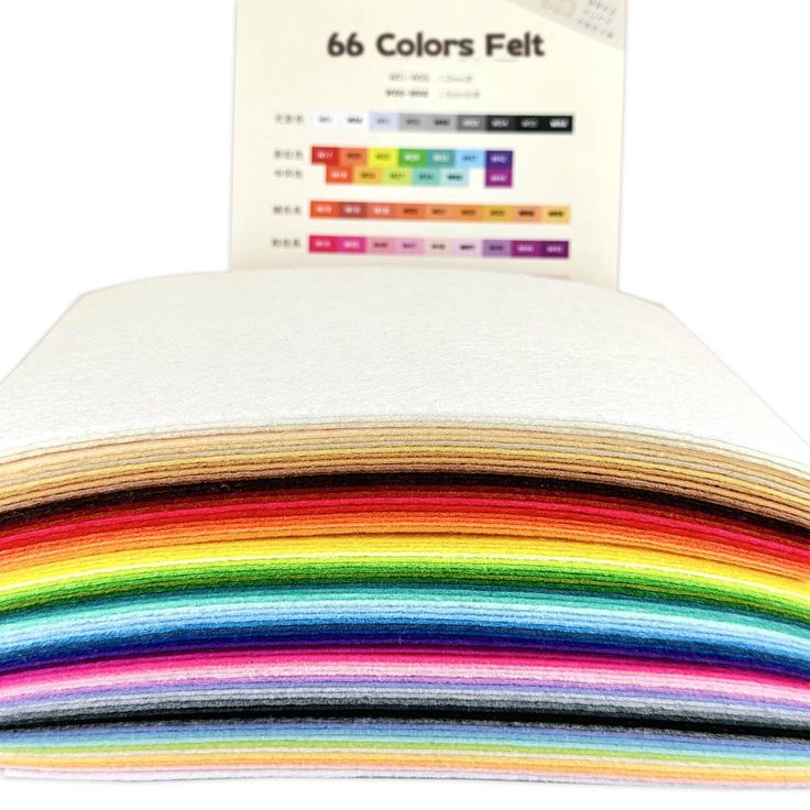 multicolored felts are stacked on top of each other