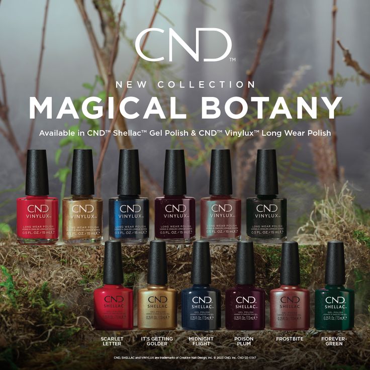 "We crave dark and moody... - CND - Creative Nail Design Cnd Shellac Colors Winter, Reflect On The Year, Cnd Shellac Colors, Cnd Nail Polish, Cnd Shellac Nails, Shellac Colors, Cnd Vinylux, Forever Green, Creative Nail Designs