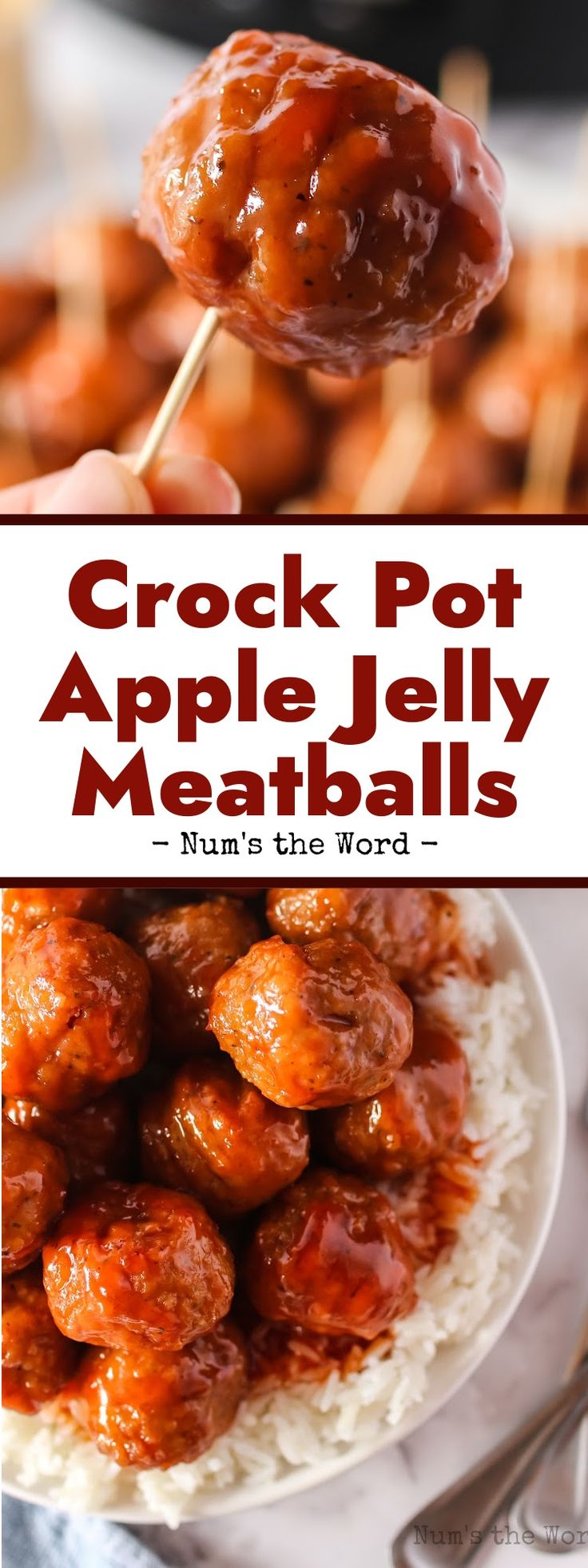 crock pot apple jelly meatballs on a stick