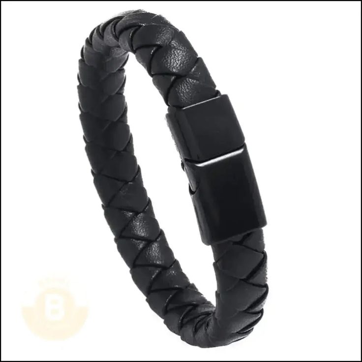 Manolo Braided Leather Bracelet (Narrow) - BERML BY DESIGN JEWELRY FOR MEN Modern Leather Braided Bracelet For Everyday, Adjustable Modern Braided Bracelets, Classic Black Braided Bracelet, Classic Black Bracelets With Wrist Strap, Classic Black Bracelet With Wrist Strap, Classic Braided Leather Bracelets, Classic Braided Leather Jewelry, Elegant Braided Bracelet With Stainless Steel Clasp, Everyday Braided Leather Bracelets