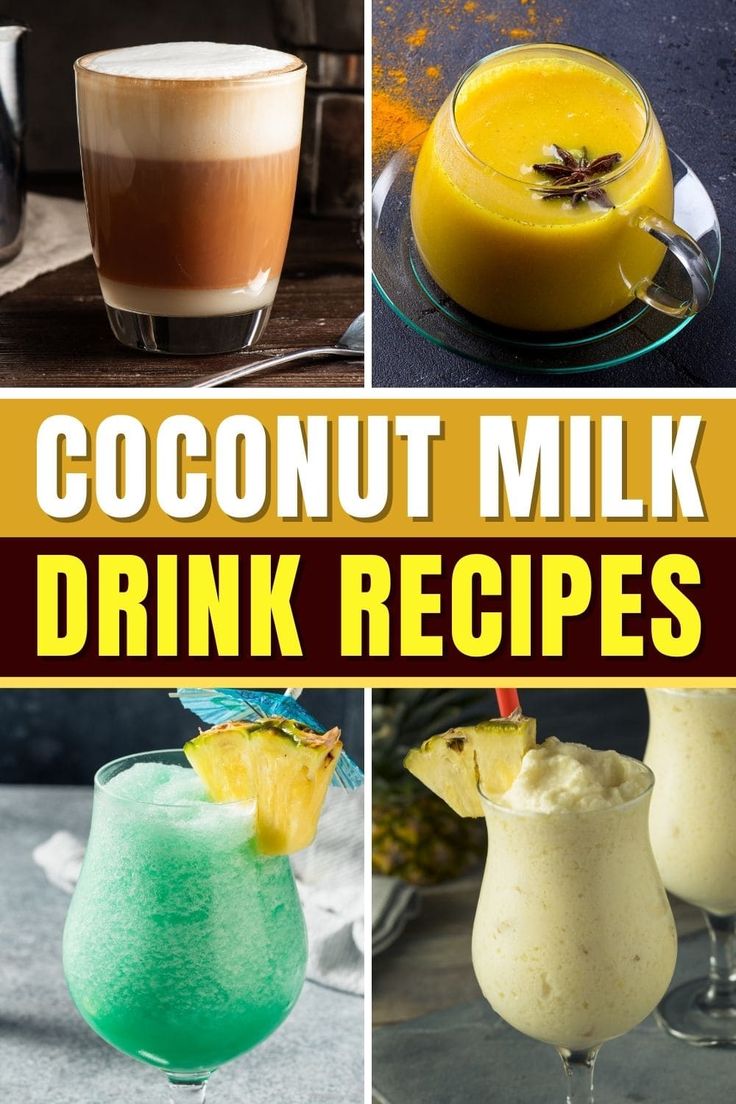 four different types of coconut milk drink recipes